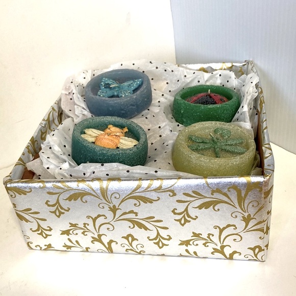 Butterfly Lady Bug Dragon Fly Honey Bee Candles Set of 4 - Picture 2 of 8